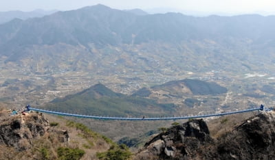 '소설 토지 무대가 한눈에' 하동 지리산 구름다리 설치