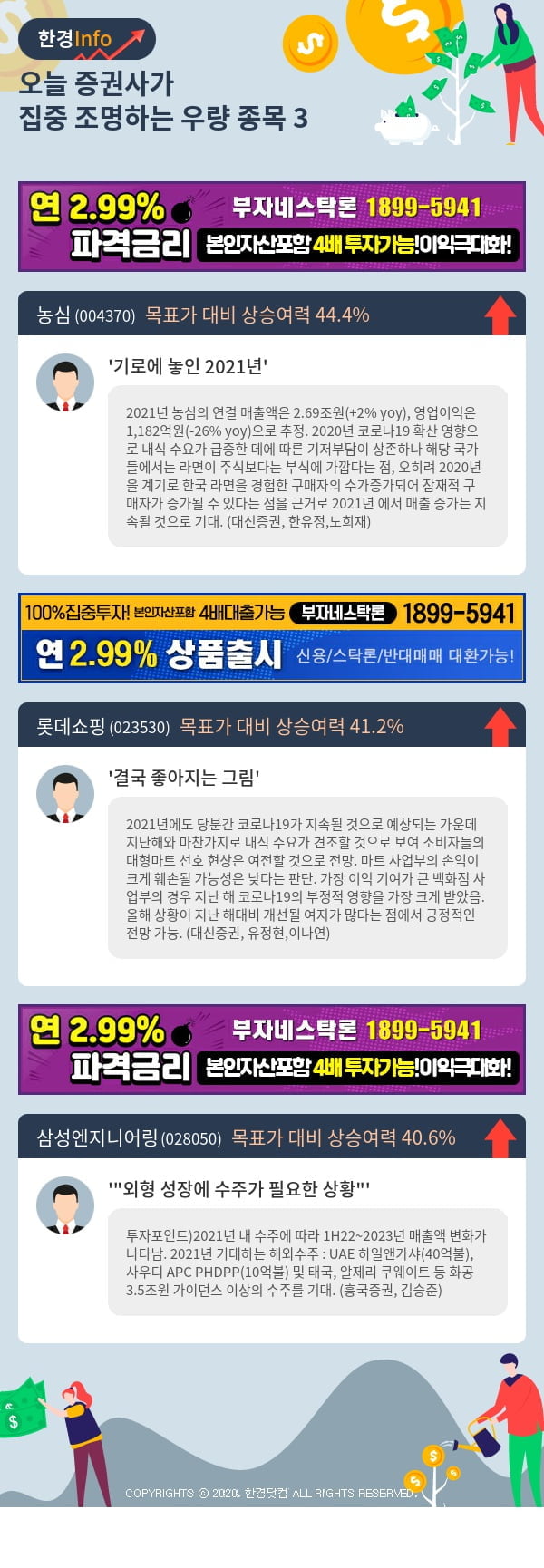 [포커스]오늘 증권사가 집중 조명하는 우량 종목 3