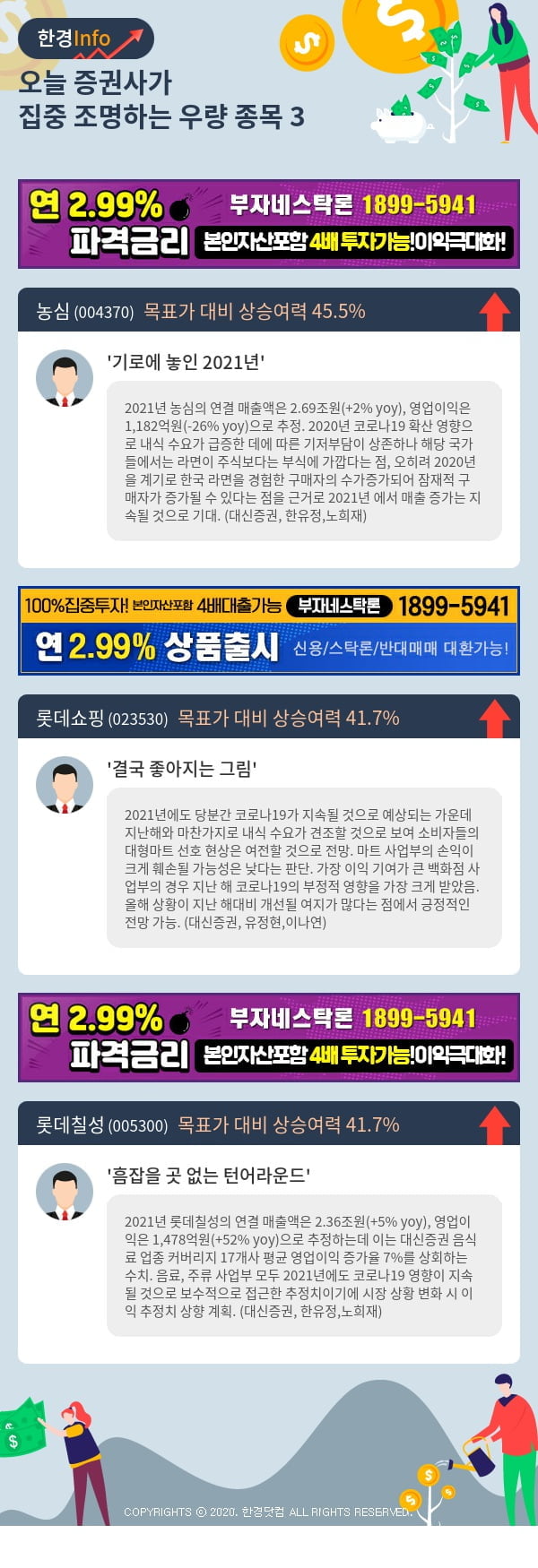 [포커스]오늘 증권사가 집중 조명하는 우량 종목 3