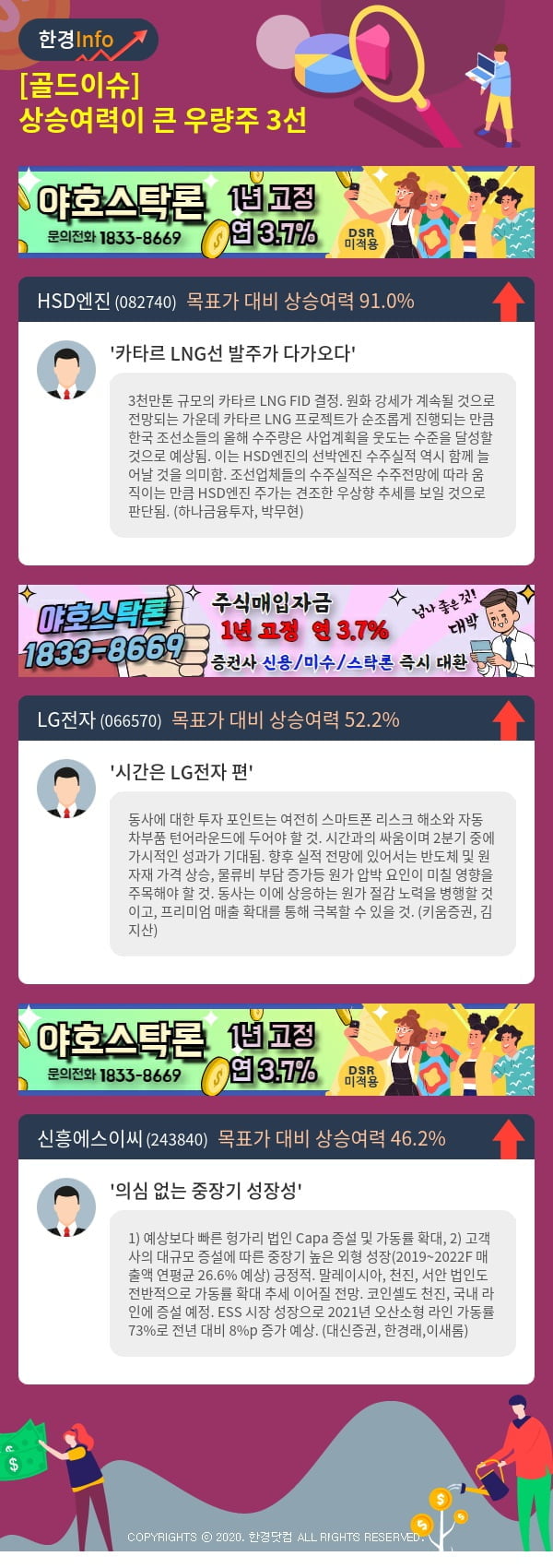 [골드이슈] 상승여력이 큰 우량주 3선