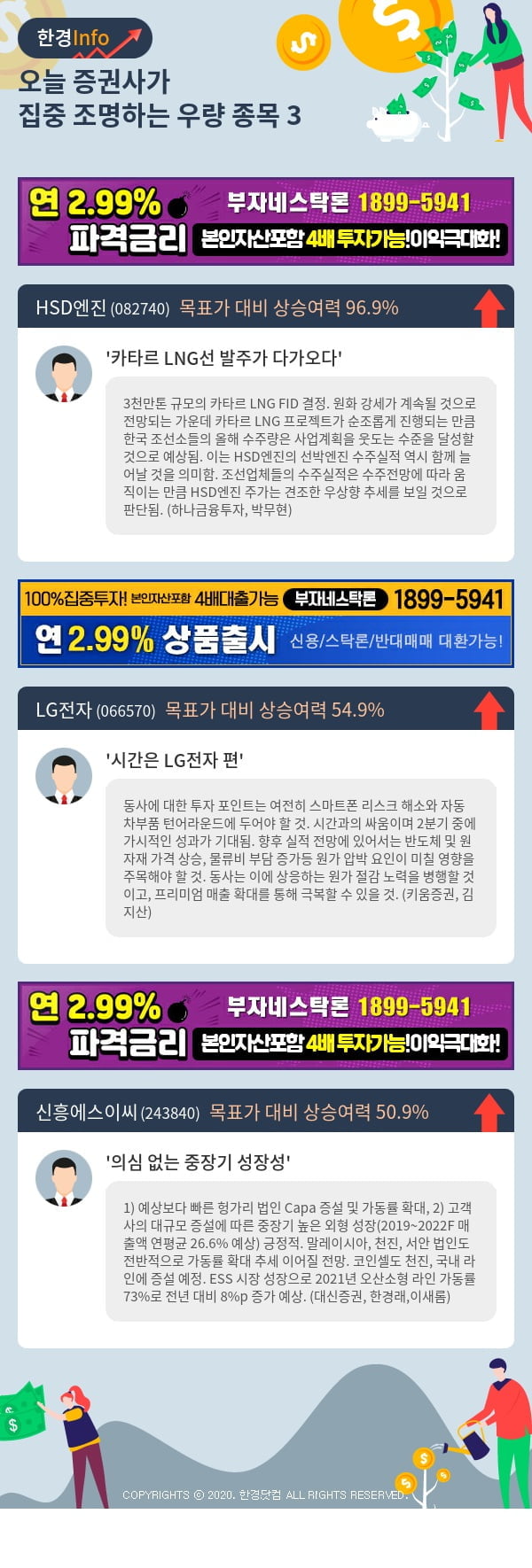 [포커스]오늘 증권사가 집중 조명하는 우량 종목 3