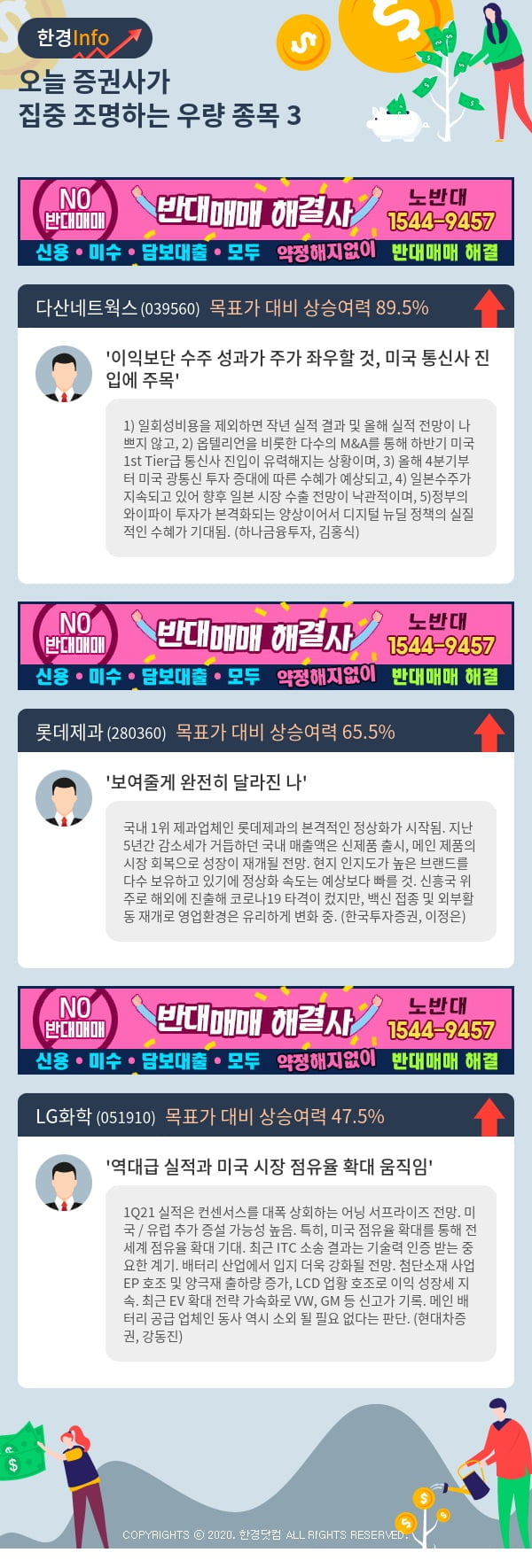 [포커스]오늘 증권사가 집중 조명하는 우량 종목 3