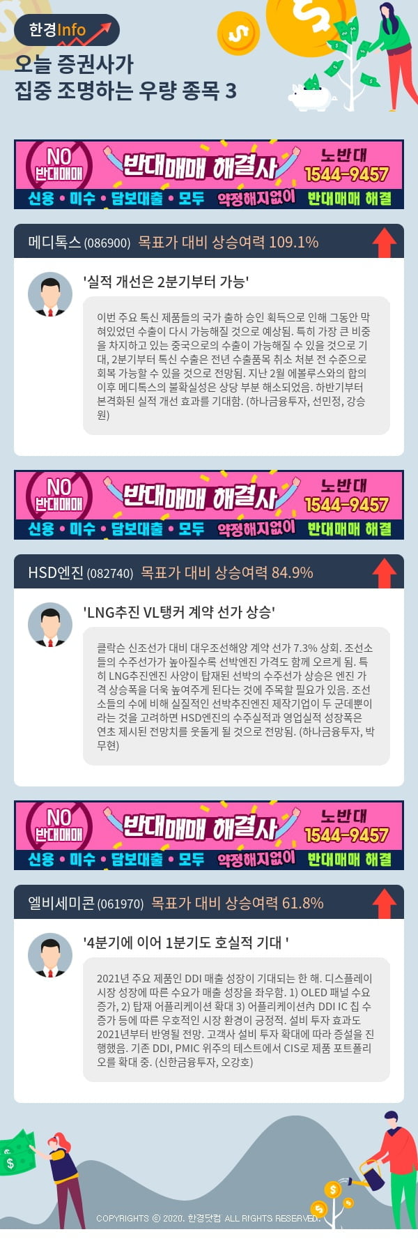 [포커스]오늘 증권사가 집중 조명하는 우량 종목 3