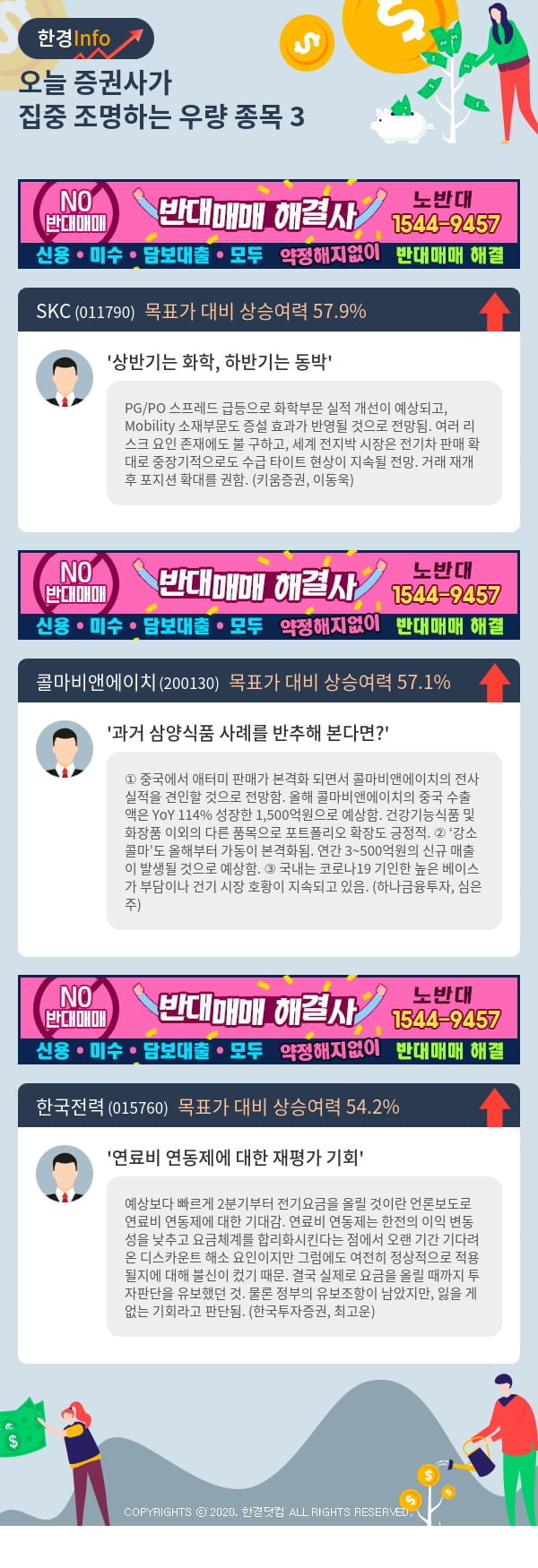 [포커스]오늘 증권사가 집중 조명하는 우량 종목 3