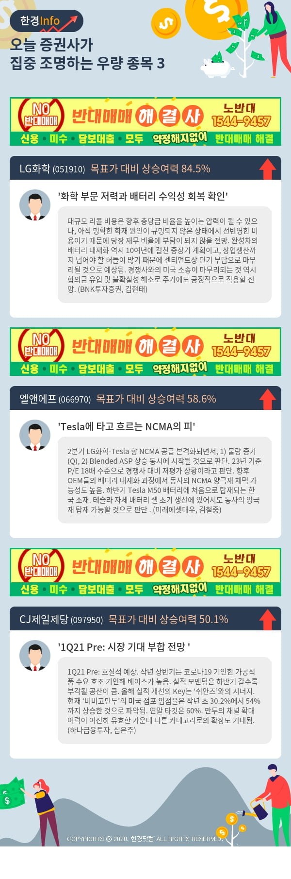 [포커스]오늘 증권사가 집중 조명하는 우량 종목 3