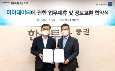 한국투자증권, NICE평가정보와 마이카지노 승률 업무 협약 체결