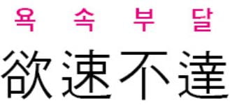 [신동열의 고사성어 읽기] 欲速不達(욕속부달)