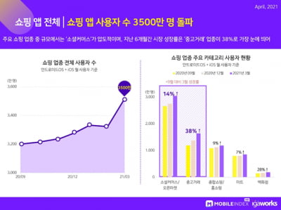 코로나·MZ 만나 '폭풍성장' 쇼핑 앱…쿠팡·당근마켓은 독주 중