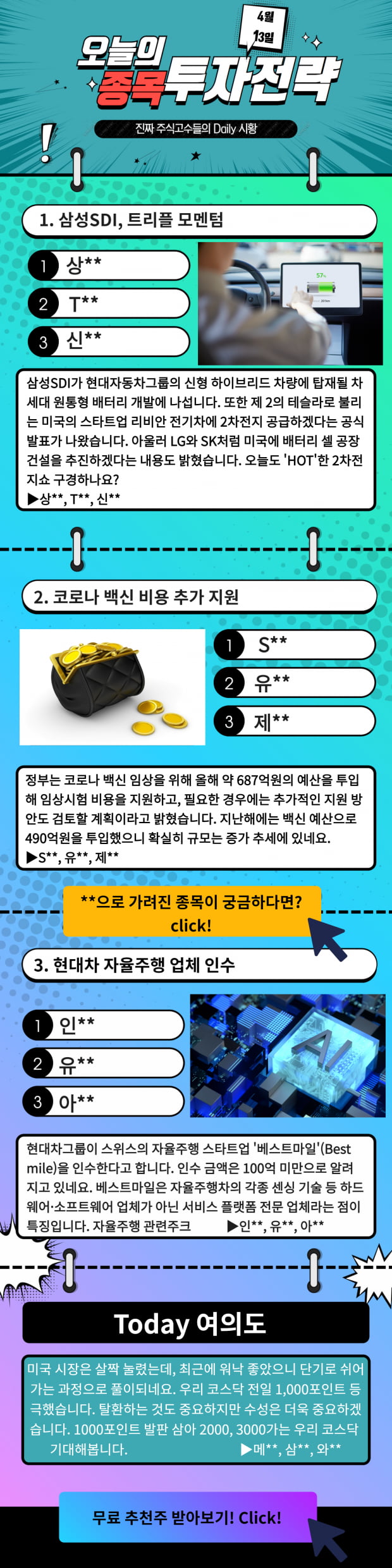 [오늘의 종목 투자전략] 급등예상 TopPick! 지금 바로 Check!