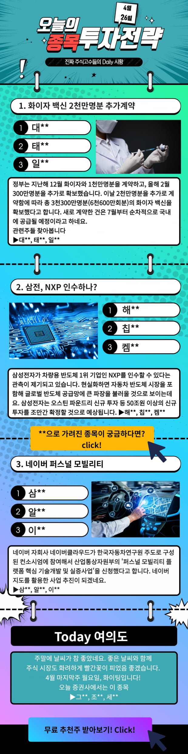 [오늘의 종목 투자전략] 급등예상 TopPick! 지금 바로 Check!