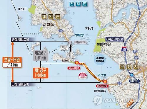 대천항∼안면도 도로 개통 임박…태안군·보령시 상생 협력한다