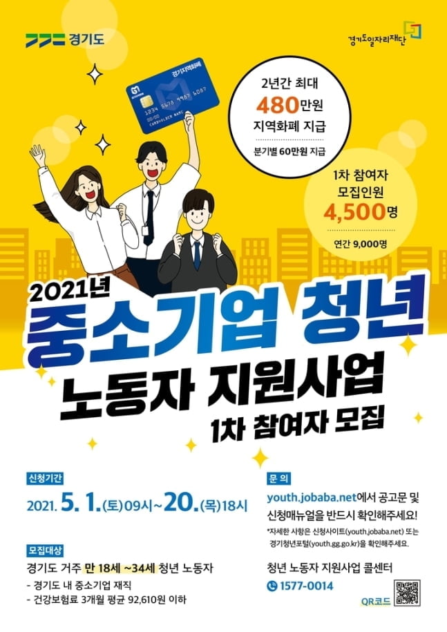 2년간 480만원…경기도, 중소기업 재직 청년 지원