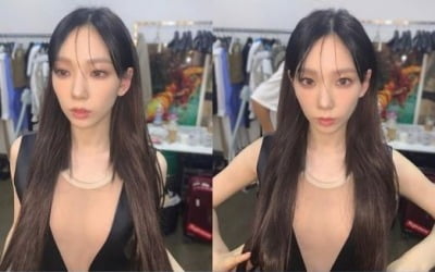 태연, 누드톤 패션에 '화들짝' [TEN★]