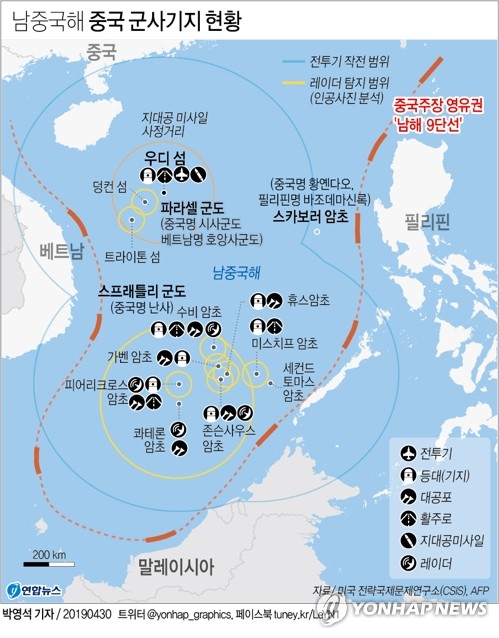 미국·중국 항모전단, 동·남중국해서 동시 항해작전