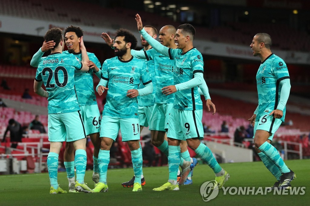 '조타 멀티골' 리버풀, 아스널 3-0 완파…EPL 5위 도약