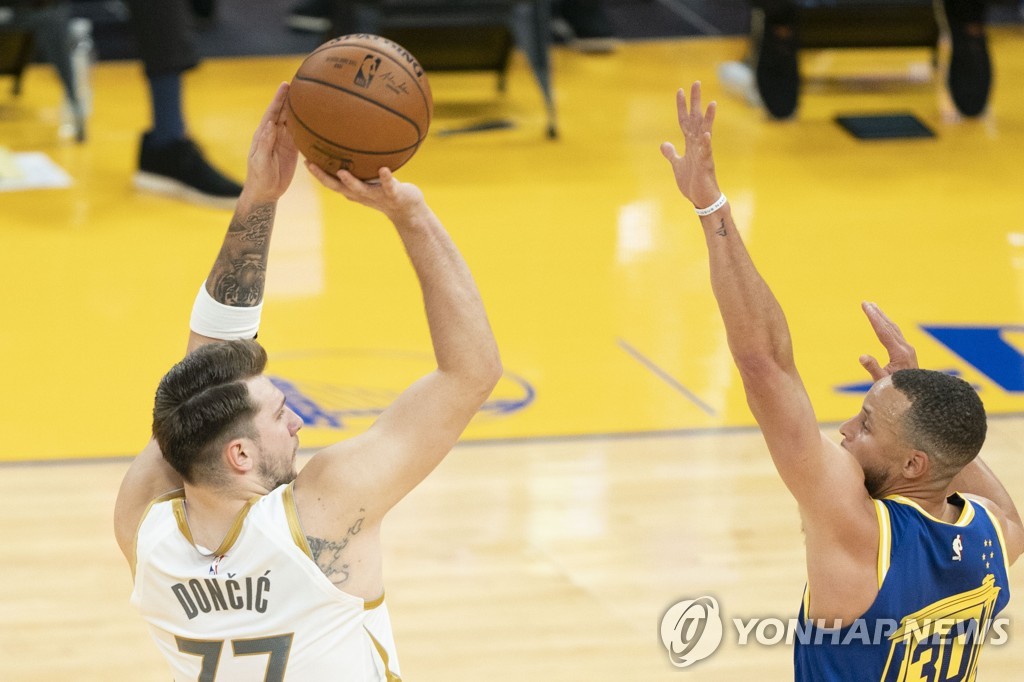 '돈치치 39점' NBA 댈러스, 골든스테이트에 30점 차 대승