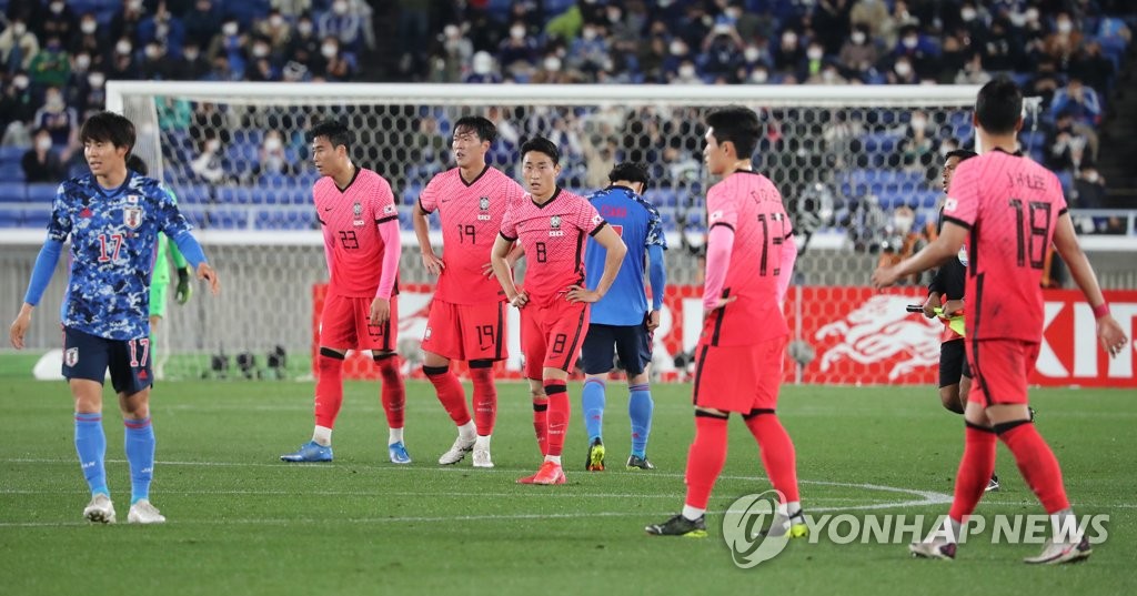 '일본에 완패' 한국 축구, FIFA 랭킹 39위…한 계단 하락