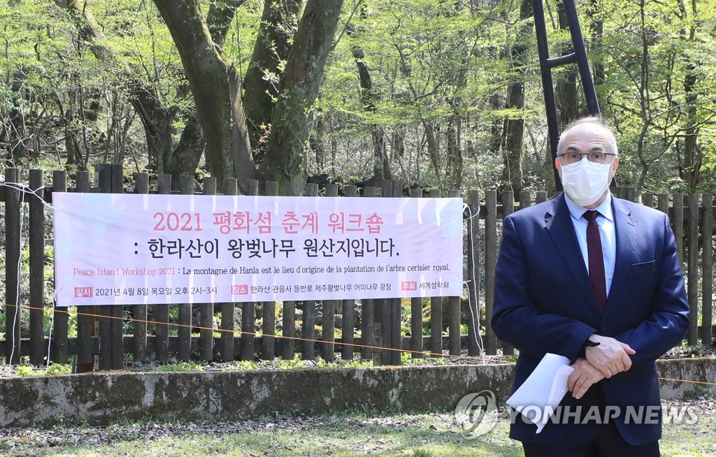 [픽! 제주] 한라산 왕벚나무 자생지 찾은 필립 르포르 주한 프랑스 대사