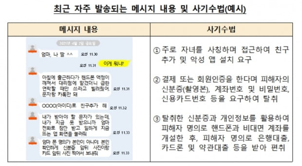 딸 사칭 카톡에 신분증·비번 보냈다가 1억7000만원 피해