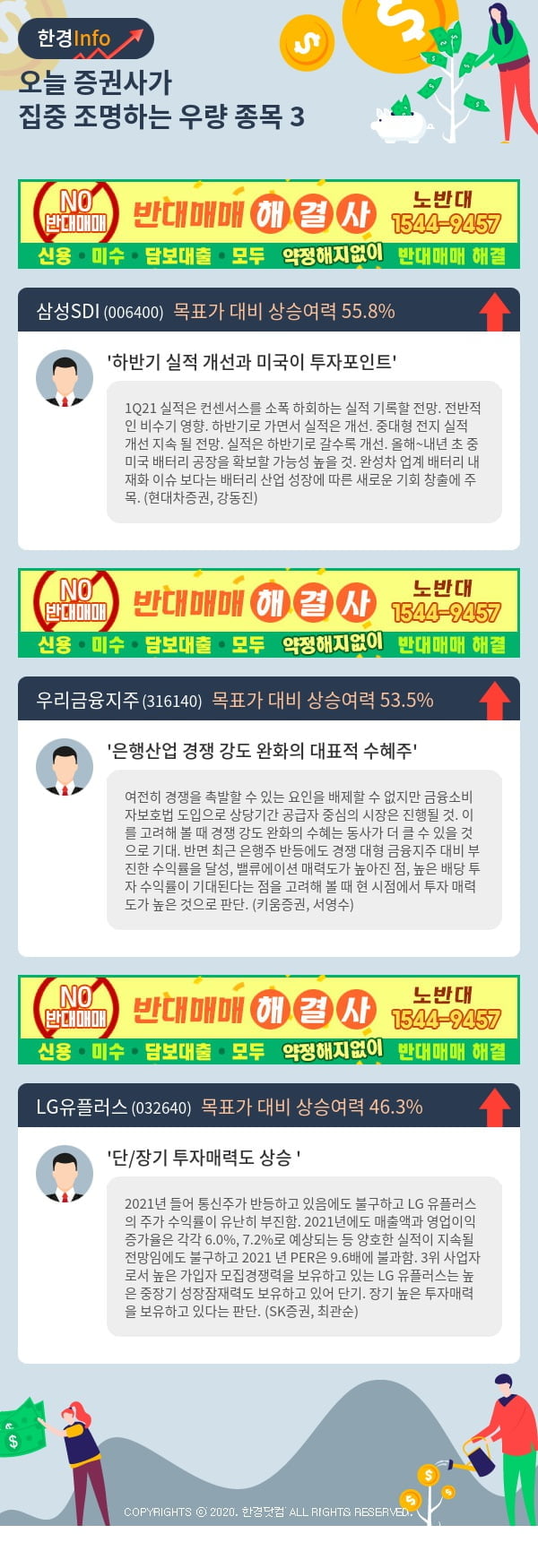 [포커스]오늘 증권사가 집중 조명하는 우량 종목 3