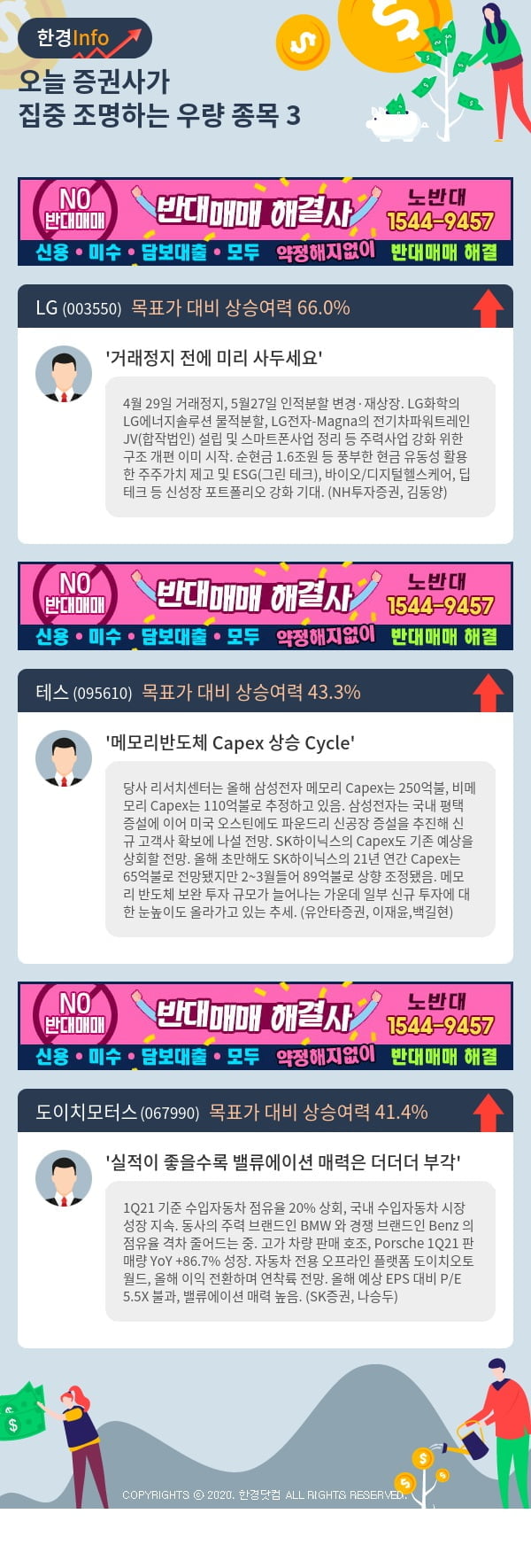 [포커스]오늘 증권사가 집중 조명하는 우량 종목 3