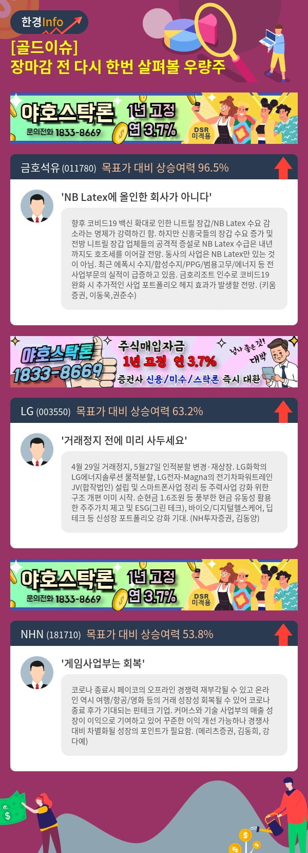 [골드이슈] 장마감 전 다시 한번 살펴볼 우량주