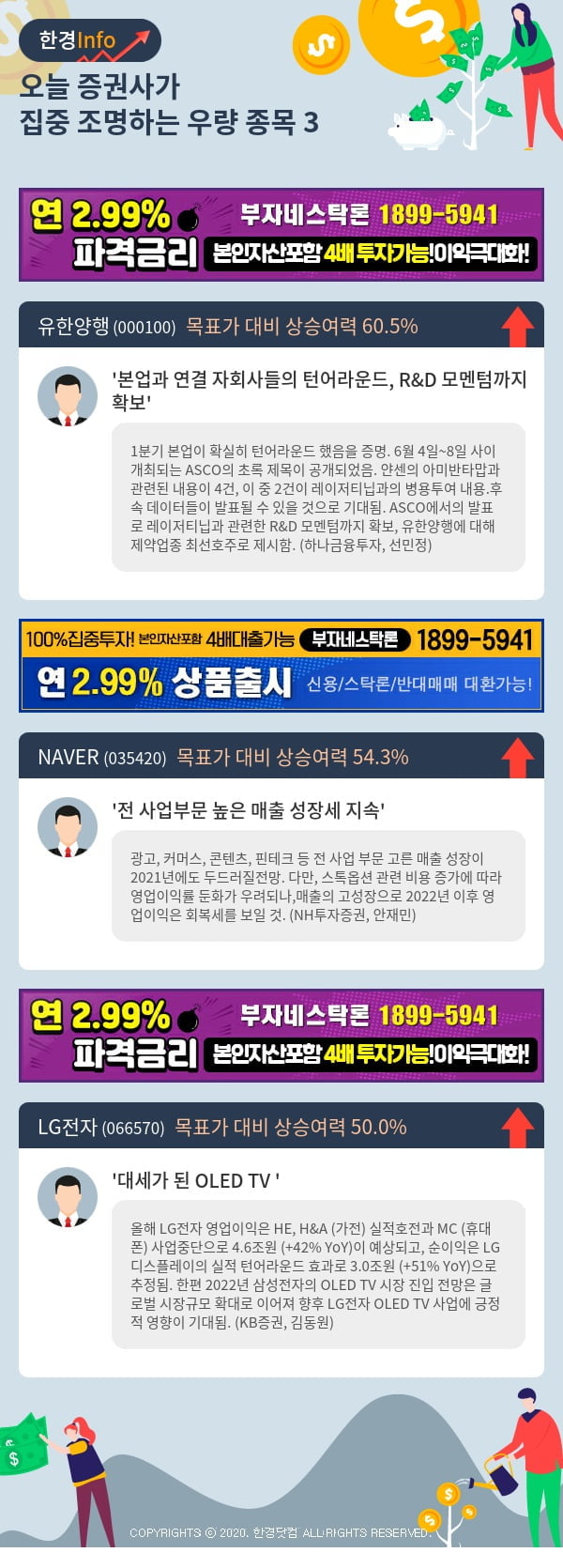 [포커스]오늘 증권사가 집중 조명하는 우량 종목 3