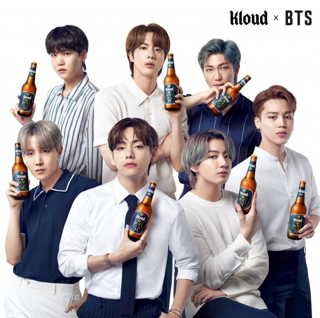 롯데칠성음료는 맥주 '클라우드'와 '클라우드 생 드래프트'의 광고 모델로 그룹 방탄소년단을 기용했다고 밝혔다. 사진=롯데칠성음료