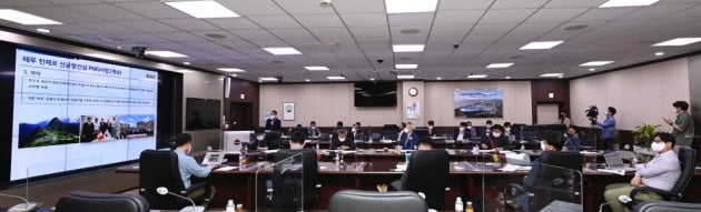 17일 한국공항공사의 라오스 공항개발사업 진출 기념 기자회견 모습. 한국공항공사