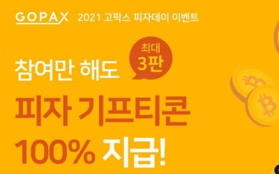 고팍스, '비트코인 피자데이' 신규회원에 피자 증정