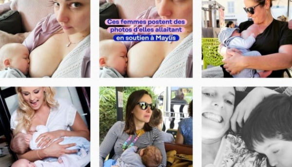 마일리스를 지지한다는 뜻으로 모유 수유 사진을 올린 프랑스 여성들. 