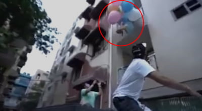 헬륨풍선에 강아지 묶어 날린 무개념 유튜버 '눈살' [영상]