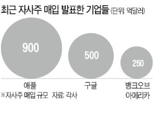 애플 900억弗, 구글 500억弗…다시 자사주 사는 美기업들