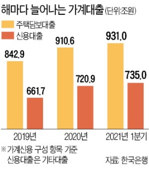 자산거품 경고음 커지는데…'영끌 가계빚' GDP 맞먹는 1765조