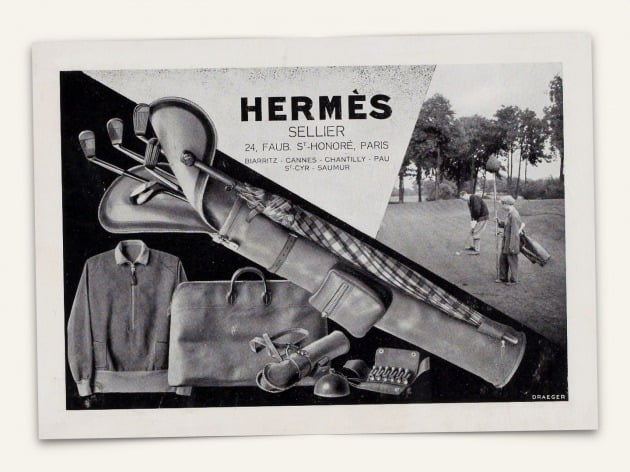에르메스 골프 제품 광고. 1929년