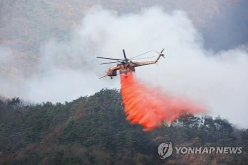 삼척 도계서 산불…"헬기 3대 등 투입 진화 중"