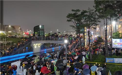 'GTX-D 노선 반발' 김포·검단 시민들 3번째 촛불 집회