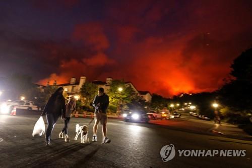 미 LA서 방화 추정 대형산불…주민 1천명·가축 긴급대피