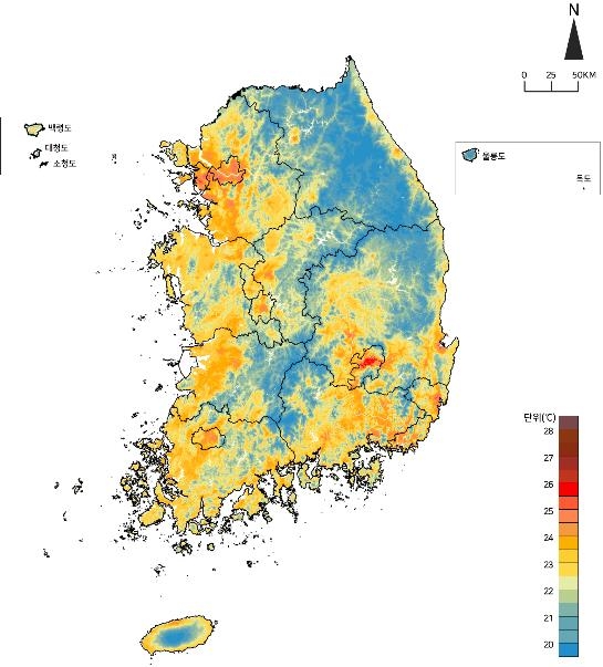 전국 '열분포' 30ｍ 단위로 세밀하게 분석…폭염대책에 활용