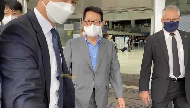 박지원 국정원장, 뉴욕 도착…방미 일정 시작