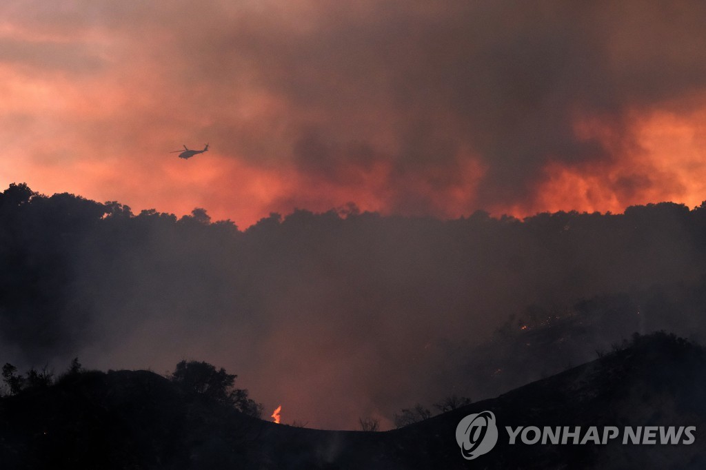 미 LA서 방화 추정 대형산불…주민 1천명·가축 긴급대피