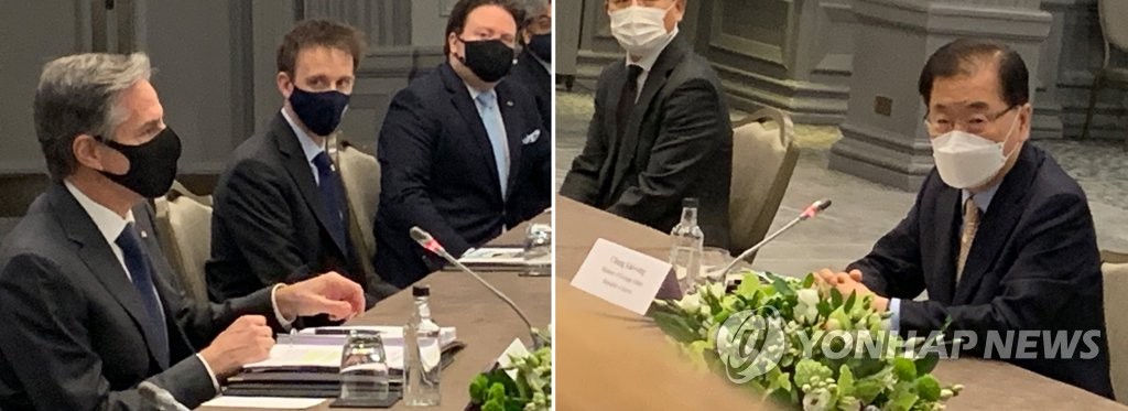 정의용 외교장관 "미국 대북정책 검토 결과 환영"