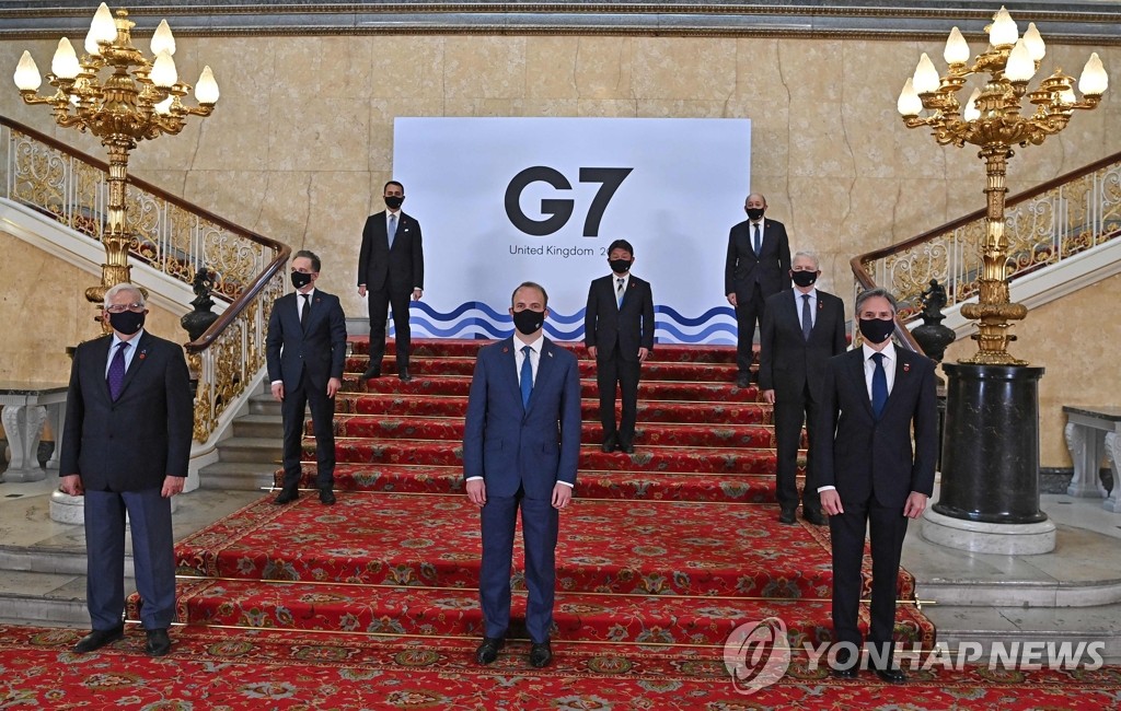 중국·러시아에 목소리 높인 G7 외교장관…백신생산 확대 협력(종합)