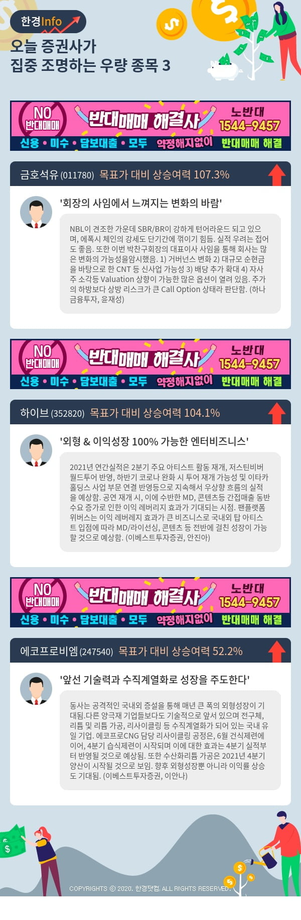 [포커스]오늘 증권사가 집중 조명하는 우량 종목 3