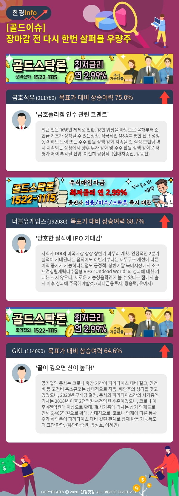 [골드이슈] 장마감 전 다시 한번 살펴볼 우량주