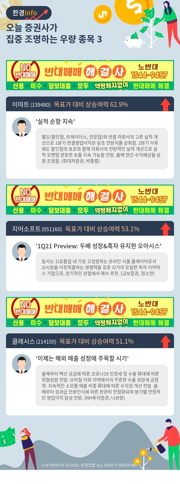 [포커스]오늘 증권사가 집중 조명하는 우량 종목 3