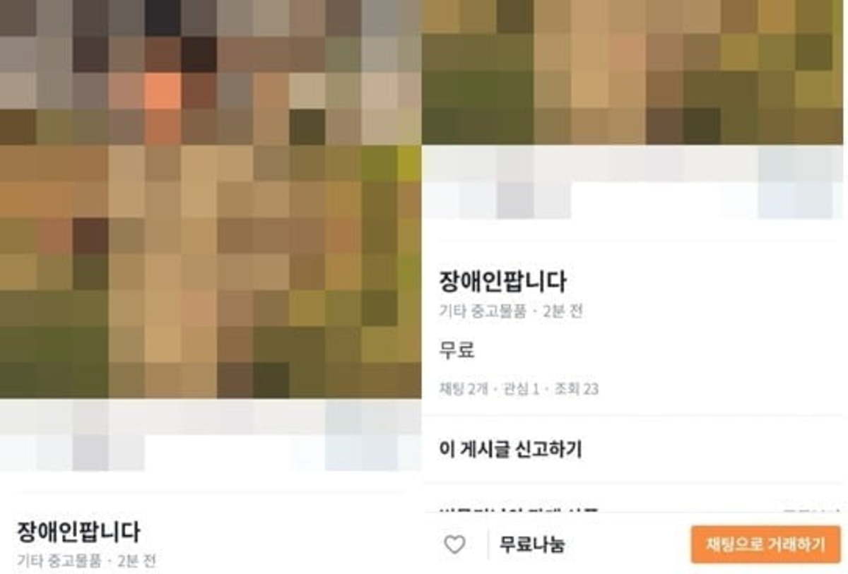 장애인 팝니다 당근마켓 여중생 보호관찰 중 또… | 한국경제