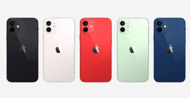 아이폰12미니 블루·그린·블랙·화이트·레드 5가지 색상. 애플 제공.