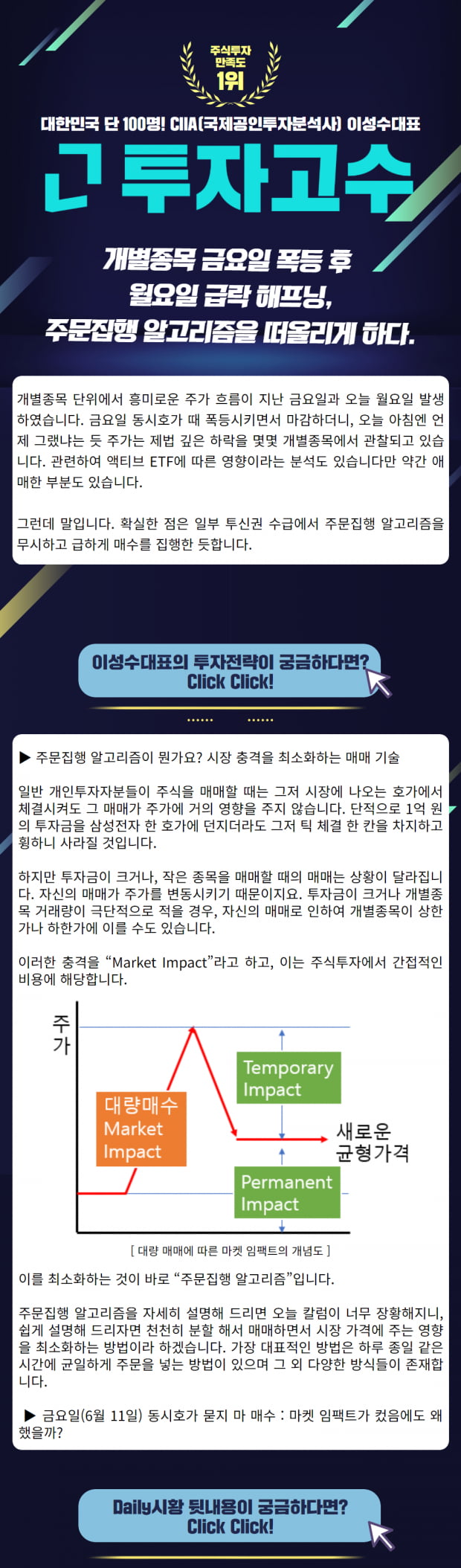 [Lovefund 이성수대표 Daily시황] 월요일 급락 해프닝, 그것이 떠오른다(Click)