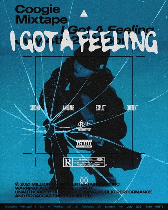 쿠기, 7월 4일 첫 믹스테이프 `I GOT A FEELING` 발매 확정…1개월 만에 초고속 컴백